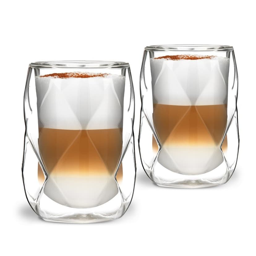 Súprava 2 dvojstenných pohárov na latté Vialli Design Geo, 350 ml