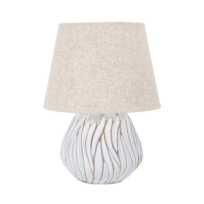 Béžová stolová lampa s textilným tienidlom (výška 48 cm) Honduras – Mauro Ferretti