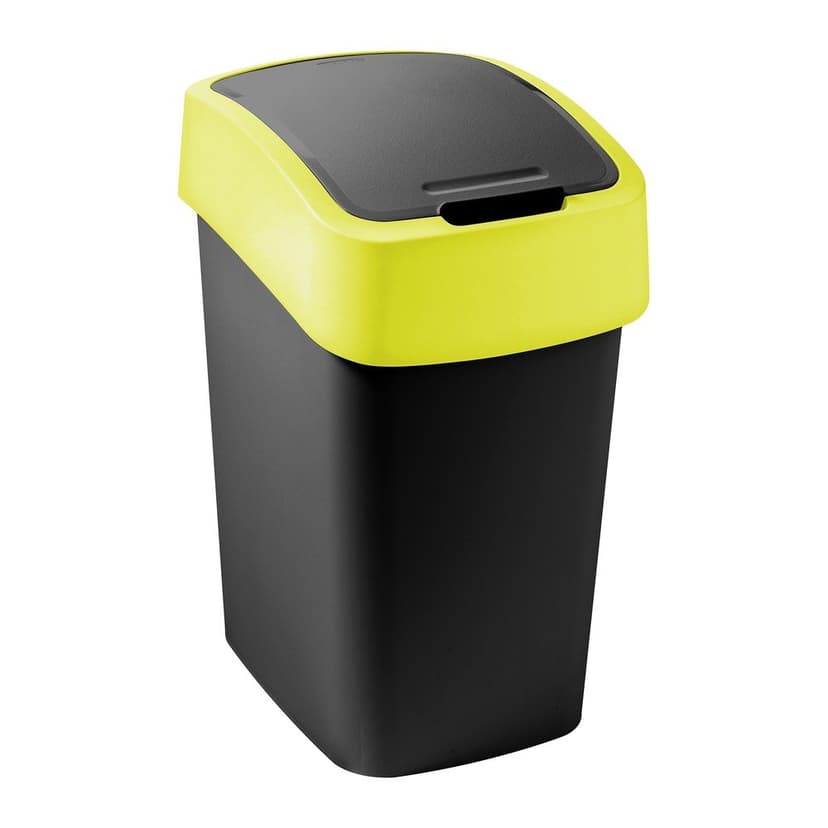 Žltý/čierny plastový odpadkový kôš na triedený odpad 9 l Flip Bin – Curver