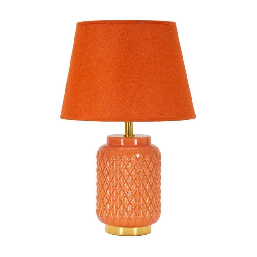 Oranžová keramická stolová lampa s textilným tienidlom (výška 44 cm) – Mauro Ferretti