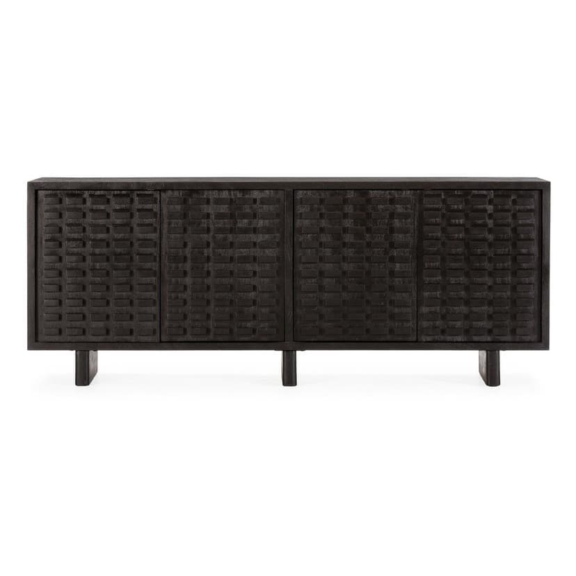 Čierna komoda z mangového dreva 200x80x40 cm Inaya – MOME