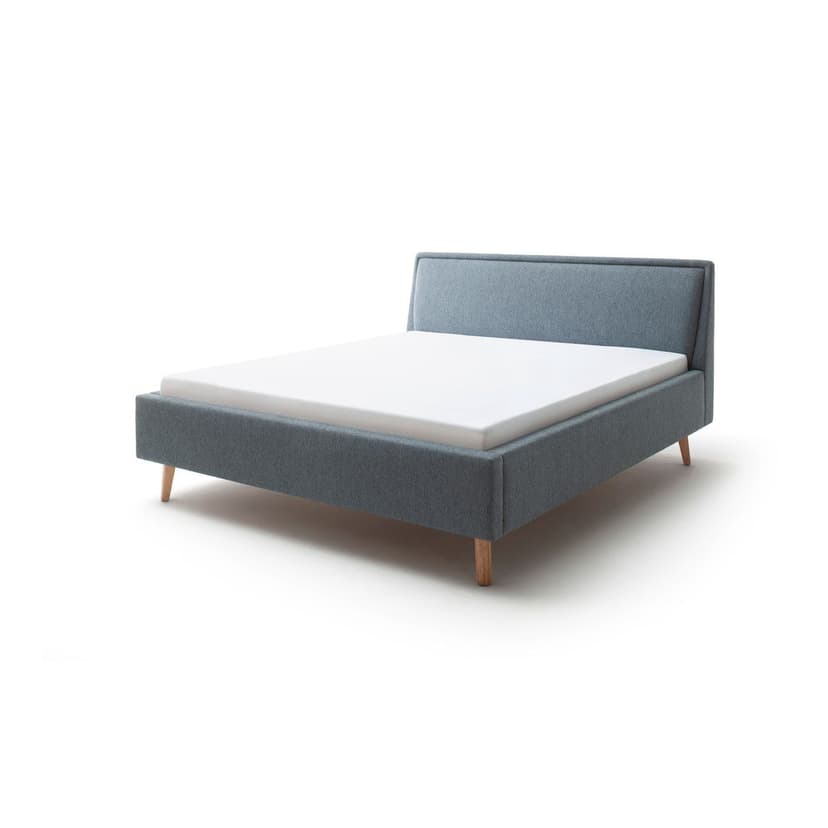 Zelená/modrá čalúnená dvojlôžková posteľ s úložným priestorom s roštom 160x200 cm Frieda – Meise Möbel