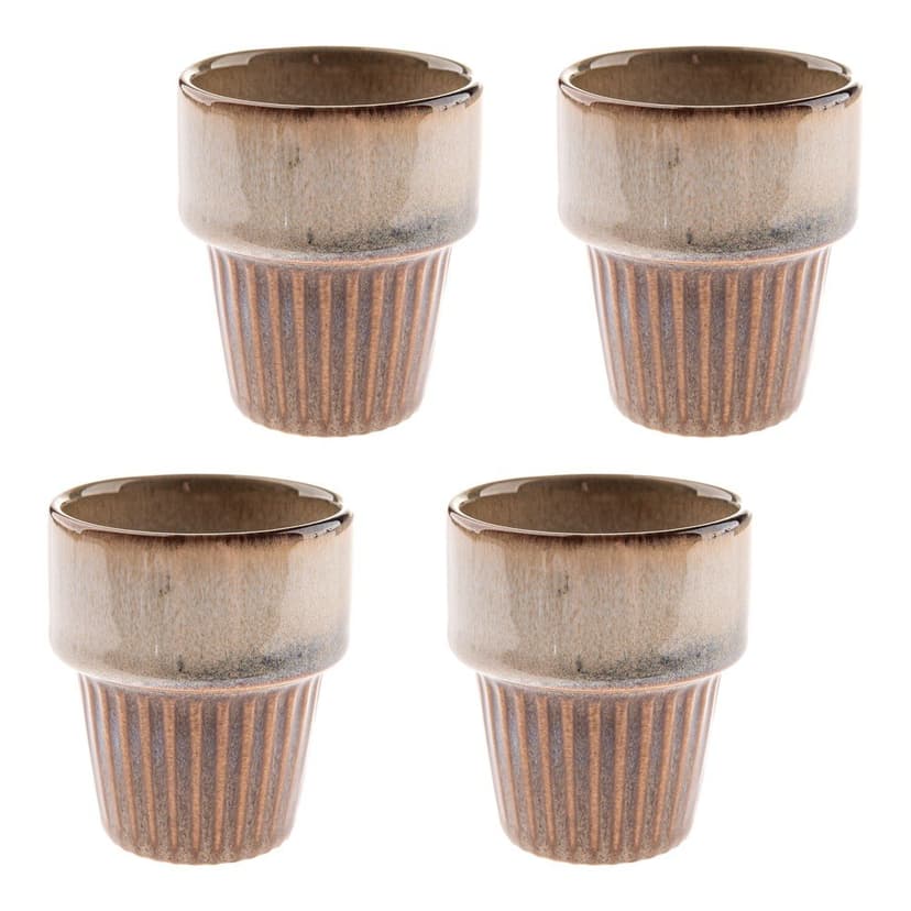 Béžové keramické šálky v súprave 4 ks na espresso 100 ml Tone – Dakls