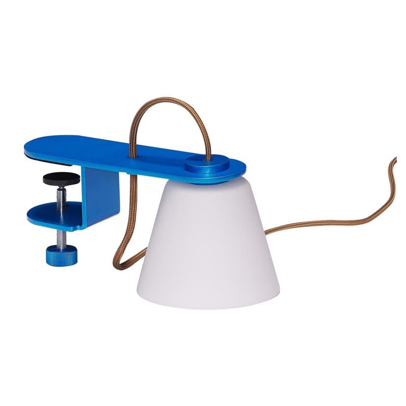Modrá stolová lampa so skleneným tienidlom (výška 23 cm) Lure – Hübsch