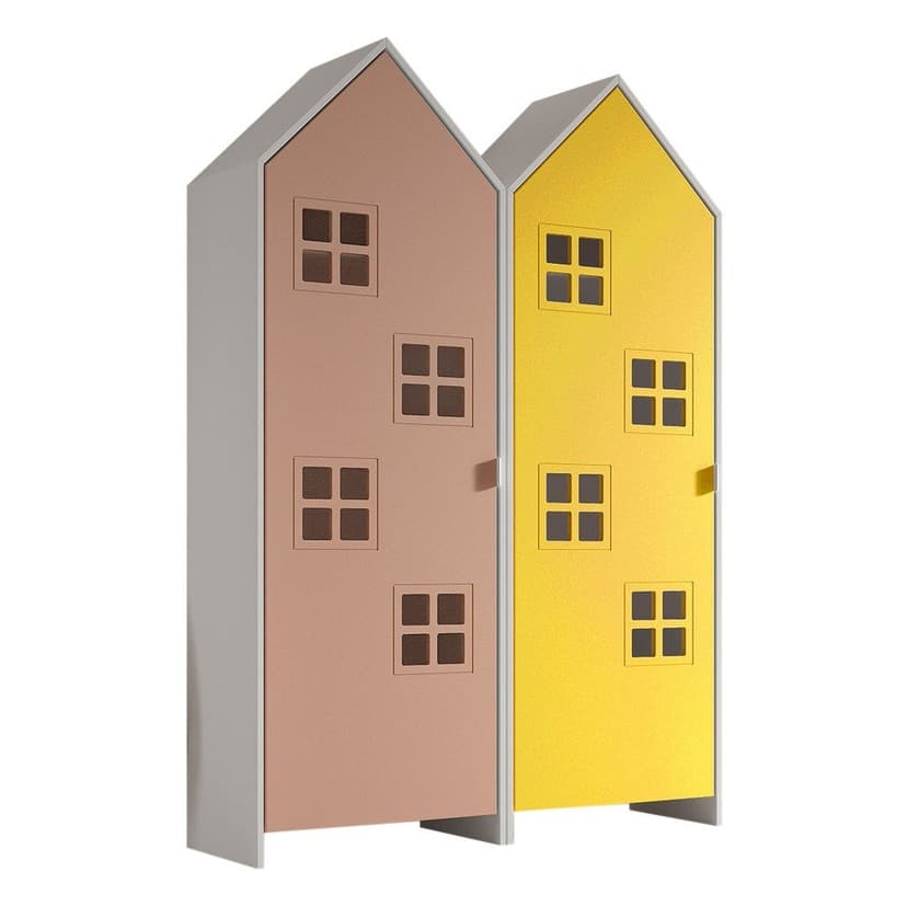 Žlto-ružová detská šatníková skriňa 115x171,5 cm CASAMI BRUGES – Vipack