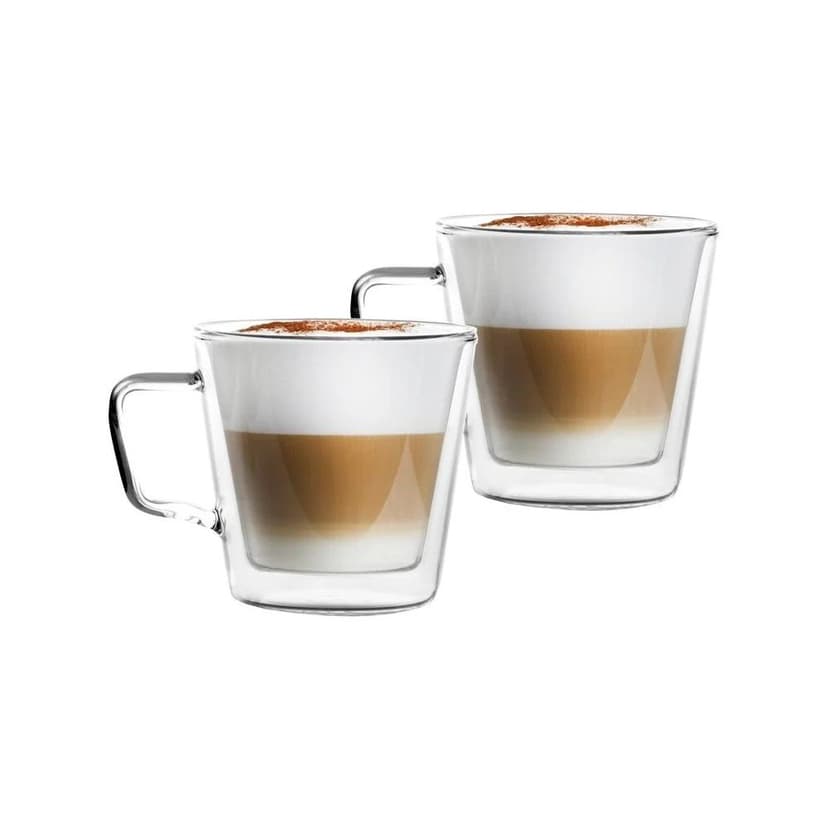 Sklenené hrnčeky v súprave 2 ks na cappuccino/dvojstenné 350 ml – Vialli Design