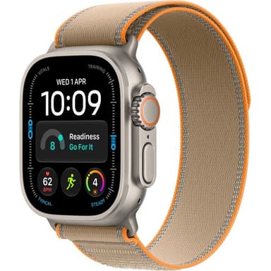 Apple Watch Ultra 4 49mm Prírodný titán s pieskovým Trailovým ťahom M/L