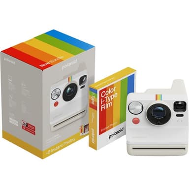 Polaroid Now Gen 3 Pebble White Bundle with Color Film (8 photos)