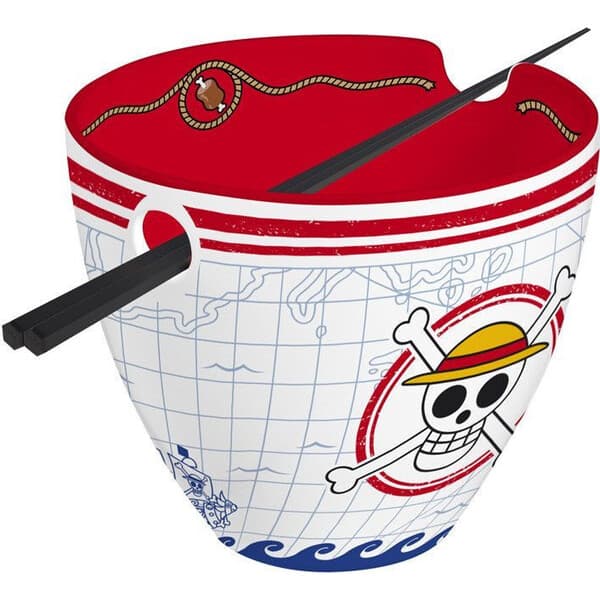 Miska na ramien s paličkami One Piece - Monkey D. Luffy 370 ml