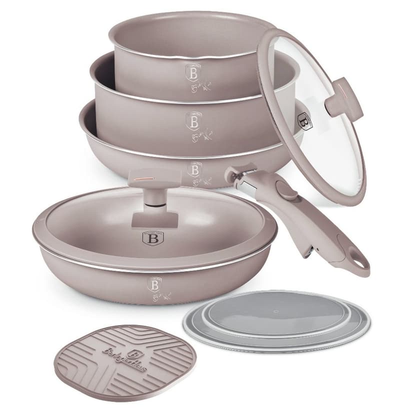 BERLINGERHAUS Sada nádobí s titanovým povrchem 9 ks Taupe Collection BH-8255