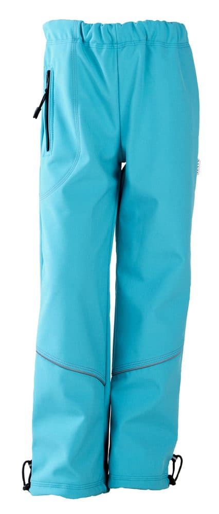 ADELLiNO Softshellové nepromokavé kalhoty podšité fleecem tyrkysové