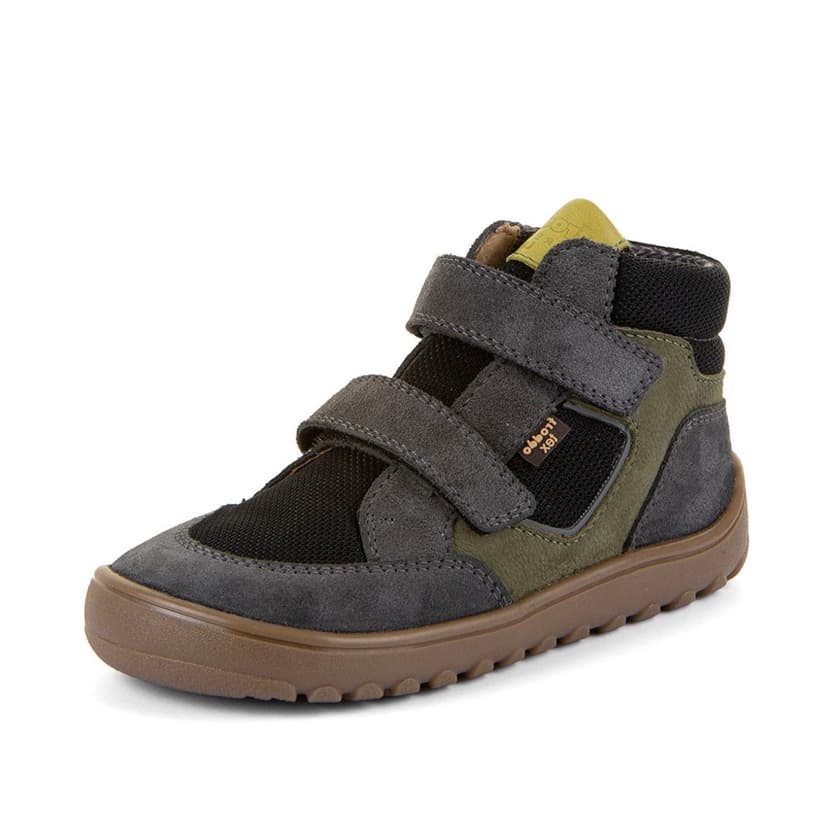Detské celoročné členkové barefoot topánky UP HILL TEX GREY/BLACK Froddo G3110281-3