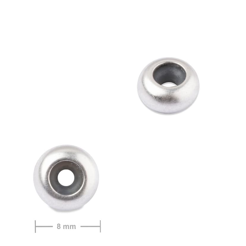 Manumi distanční kroužek se silikonovým jádrem 8x4 mm postříbřený - 2 ks