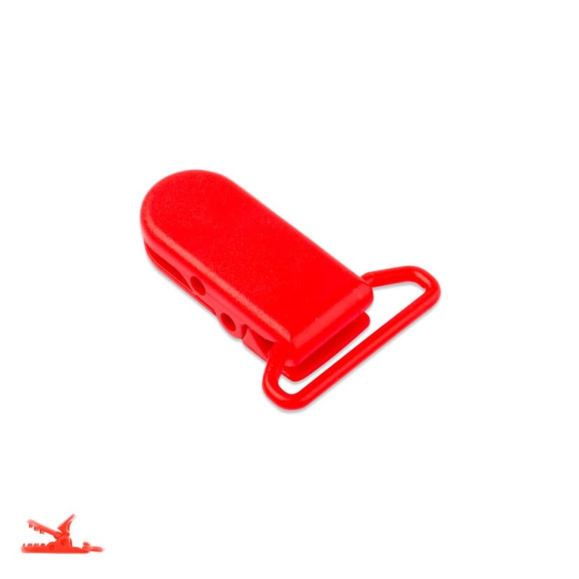 Plastový klip na dudlík 37x16x9 mm Cheeky Red - 1 ks