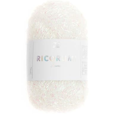 Rico Design Efektní háčkovacia priadza Ricorumi Lamé odtieň 003 biela