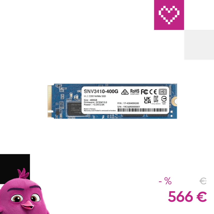 Synology SNV3410 M.2 PCIe 3.0 400GB