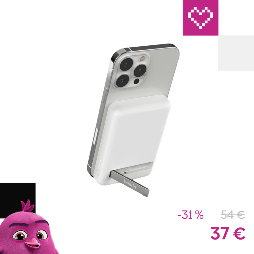 Belkin BoostCharge MagSafe powerbanka so stojanom (5000mAh) biela