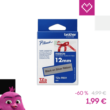 Brother TZe-R931 textilná páska čierna na striebornom 12 mm