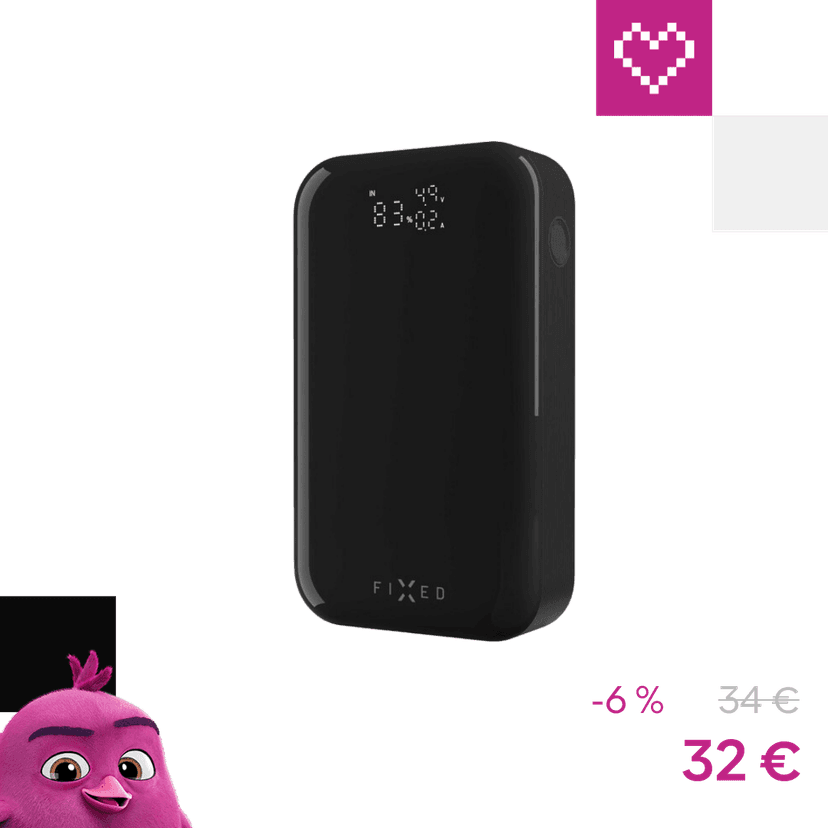 FIXED Zen 10 Pre powerbanka s LCD displejom, 30W, 10 000 mAh, čierna