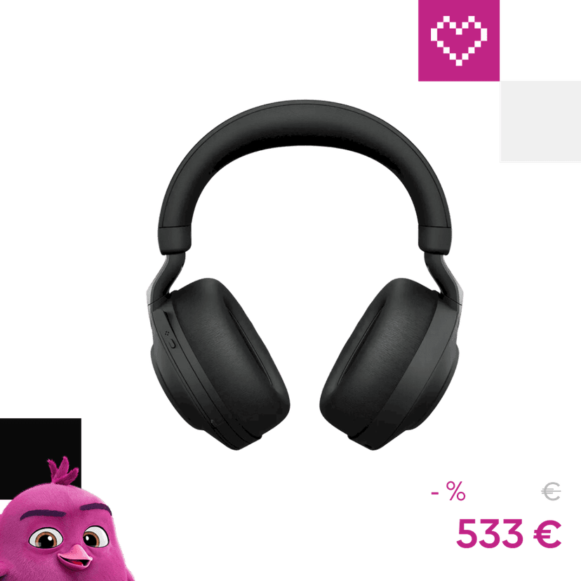 Jabra Evolve2 85 Link380/390c UC Stereo bezdrôtové slúchadlá čierna