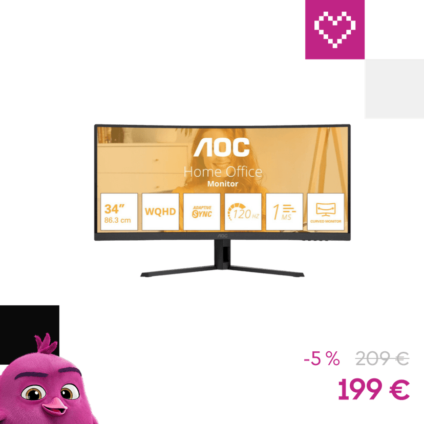 Monitor AOC Basic-Line CU34B3E 34'
