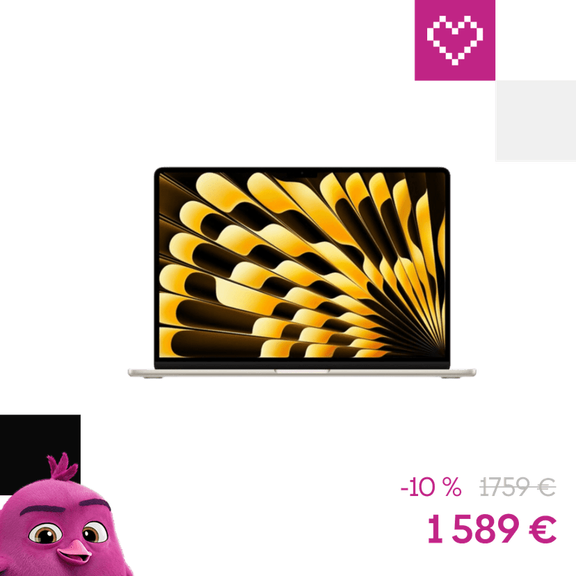 CTO Apple MacBook Air 15,3" (2026) / M5 10xCPU/10xGPU / 16GB / 512GB / INT KLV / Hvězdně biela