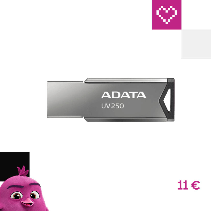 ADATA Flash Disk 64GB UV250 strieborná