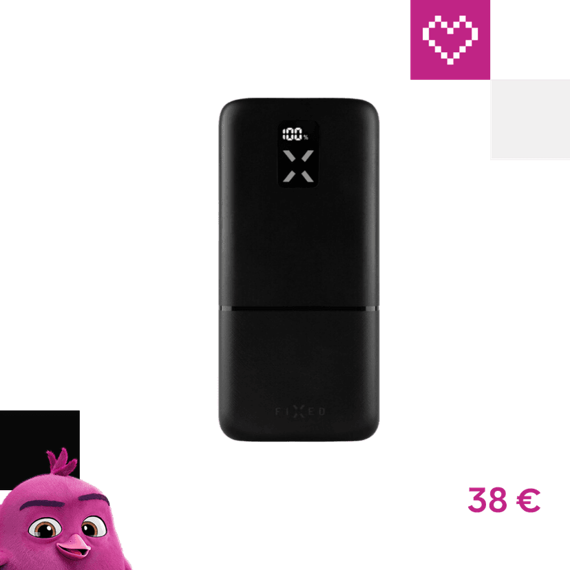 FIXED Zen 30 powerbanka s LCD a PD (Power Delivery), 20W, 30 000 mAh, čierna