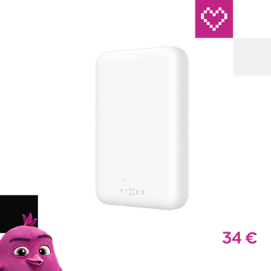 FIXED MagZen powerbanka s bezdrôtovým nabíjaním a MagSafe, 6000 mAh, biela
