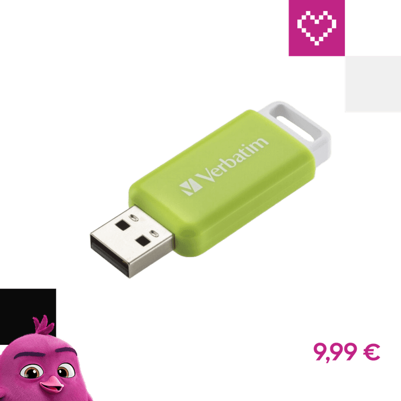 VERBATIM Flash Disk 32GB DataBar USB 2.0 Drive, zelený