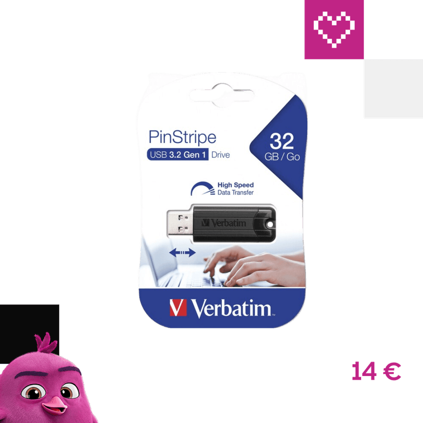 VERBATIM Flash Disk PinStripe USB 3.0, 32GB - čierny