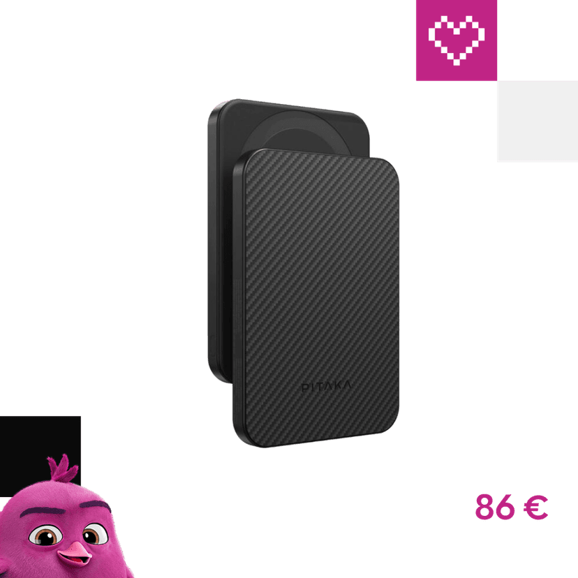 Pitaka Powerbanka (15W), 5000mAh, Qi2/MagSafe, Black/Grey