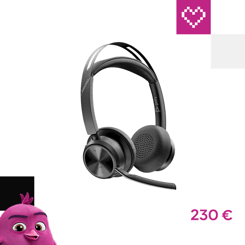 Poly Voyager Focus 2 bezdrôtové slúchadlá čierna