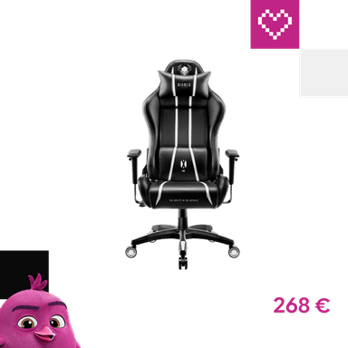 Diablo X-One 2.0 Normal Size herná stolička čierno-biela