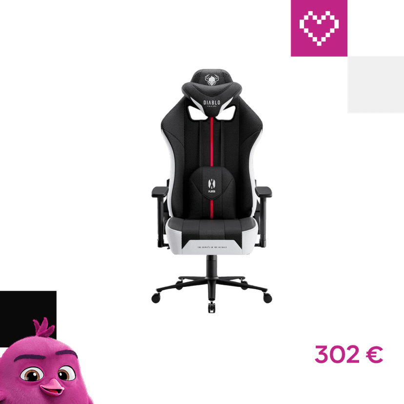 Diablo X-Player 2.0 Normal Size herná stolička bielo-čierna