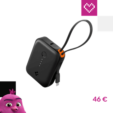 Spigen Essential powerbanka s káblom 10000 mAh (30W) čierna (EA3010BT)