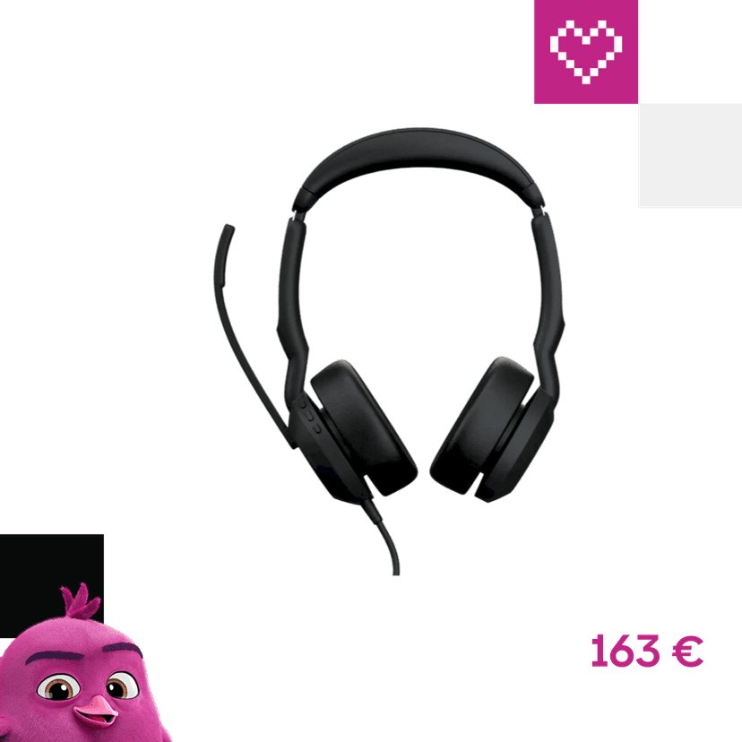 Jabra Evolve2 50 USB-C/A MS Stereo slúchadlá čierna