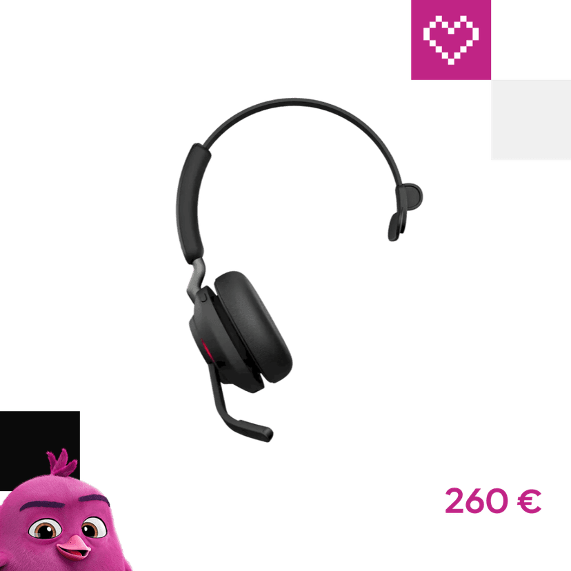 Jabra evolve2 65, link380/390a uc mono black 26599-889-999