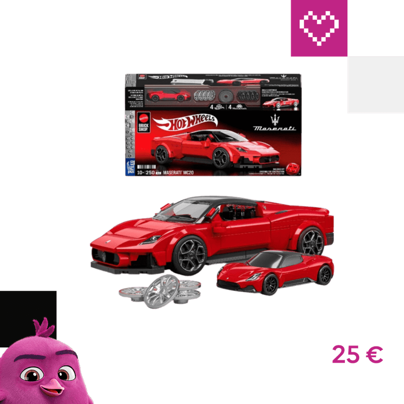 Mattel Brick Shop sestavitelný model Hot Wheels - Maserati MC20 (Speed series)