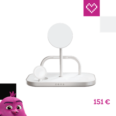ZENS 4-in-1 MagSafe/Qi2 4v1 nabíjacia stanica (60W) strieborná