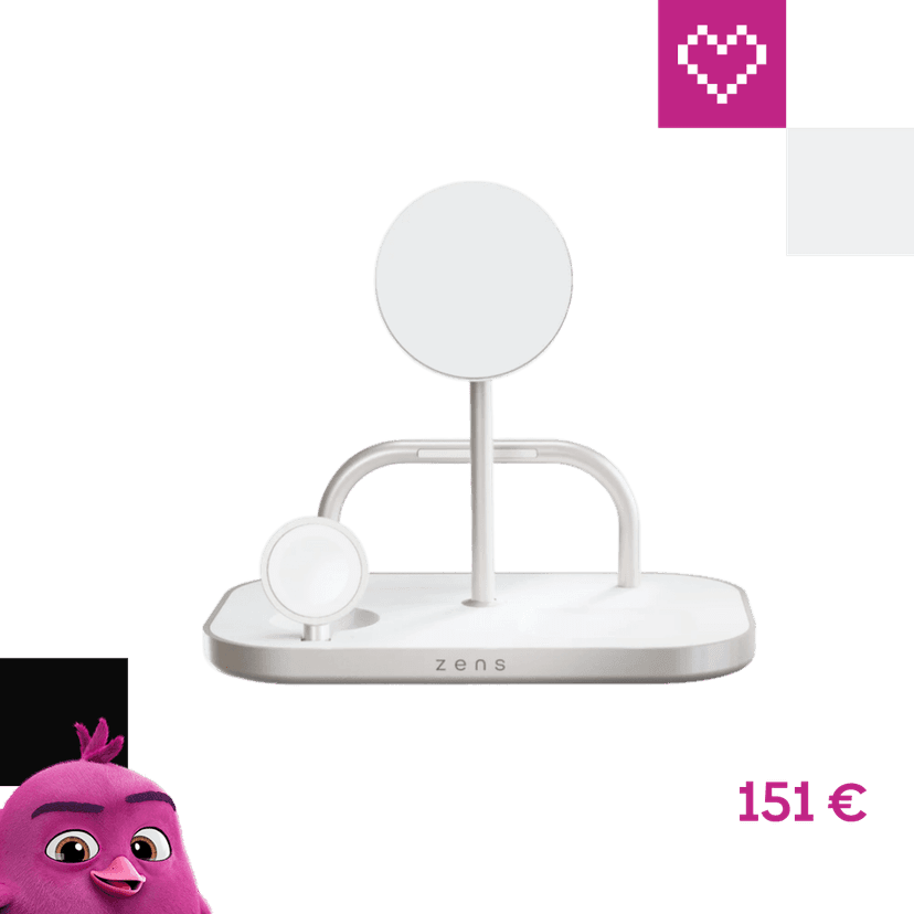 ZENS 4-in-1 MagSafe/Qi2 4v1 nabíjacia stanica (60W) strieborná