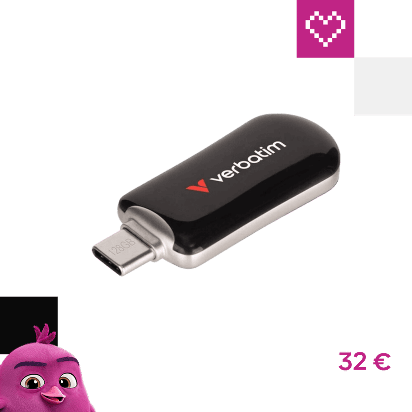 VERBATIM Plectra 128GB USB-C 3.2 Gen 1 flash disk černý