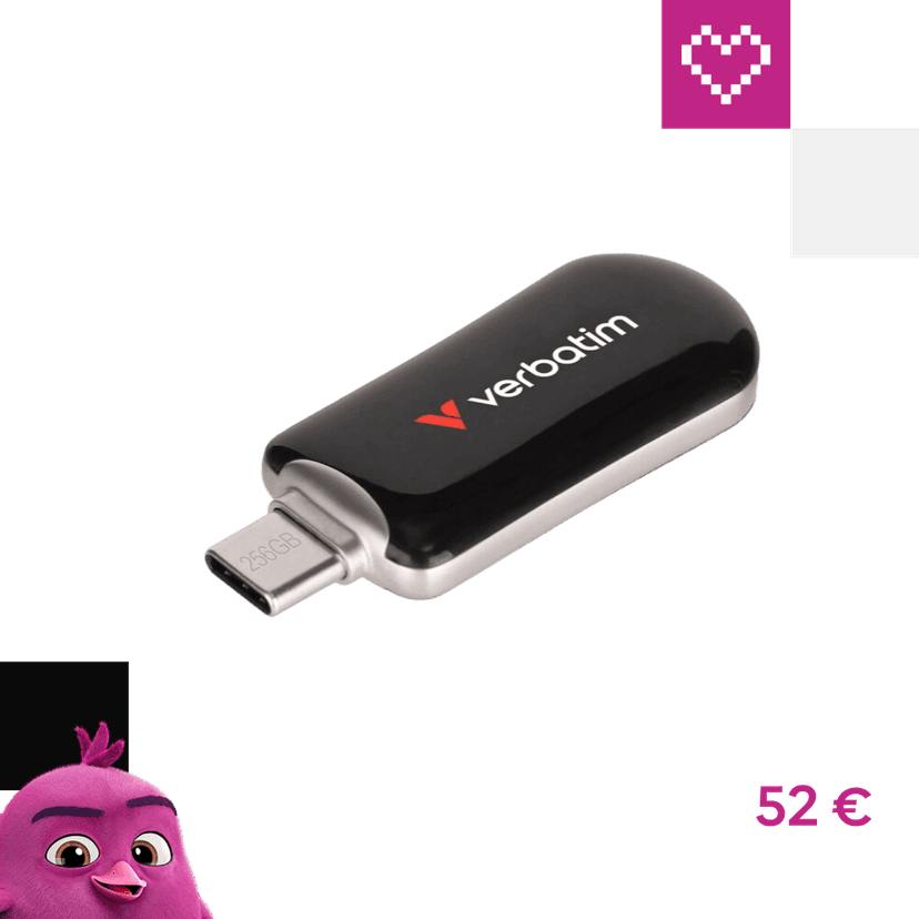 VERBATIM Plectra 256GB USB-C 3.2 Gen 1 flashdisk čierny