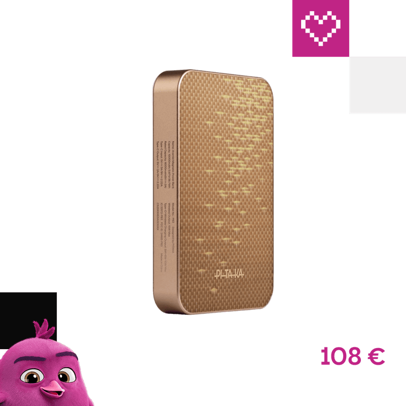 Pitaka Powerbanka (15W), 10000mAh, Qi2/MagSafe, Golden Glint