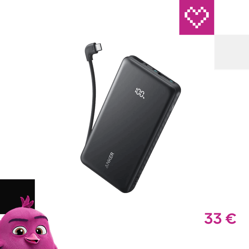 Anker Zolo powerbanka 20000mAh, 22,5W s káblom USB-C čierna
