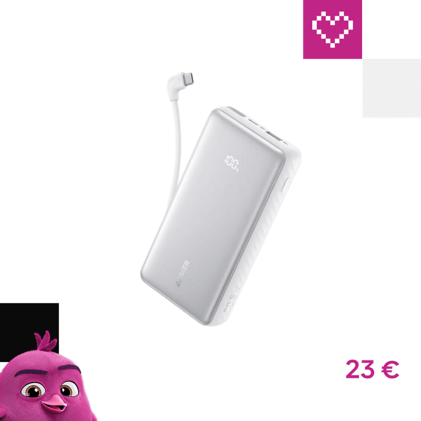 Anker Zolo powerbanka 10000mAh, 22,5W s káblom USB-C biela