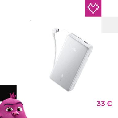 Anker Zolo powerbanka 20000mAh, 22,5W s káblom USB-C biela