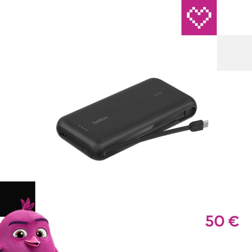 Belkin BOOST CHARGE™ USB-C PowerBanka s integrovaným USB-C káblom, 20000mAh, PD, 30W čierna