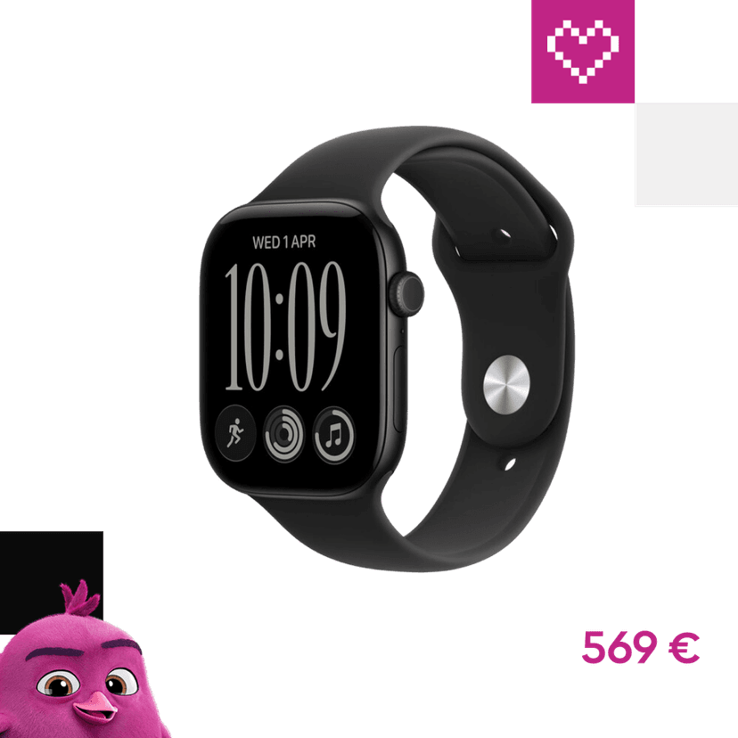 Apple Watch Series 12 Cellular (42mm) Čierny hliník s čiernym športovým remienkom S/M