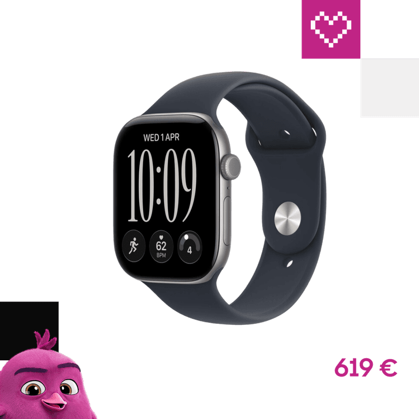 Apple Watch Series 12 Cellular (46mm) Vesmírne sivý hliník s modrým športovým remienkom S/M